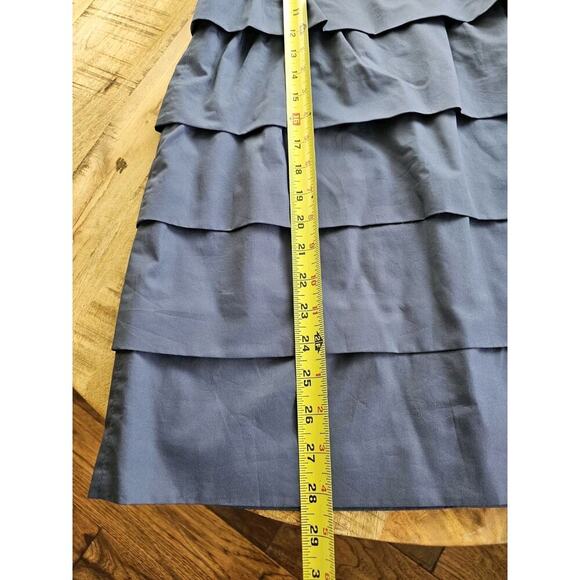 J. Crew Women Dress Size 4 Strapless Pale Blue Tiered 100% Cotton Cocktail Party - Picture 6 of 10